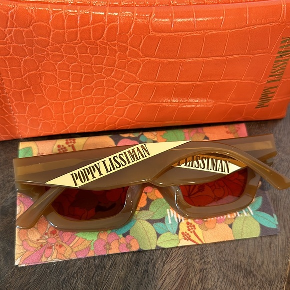 Poppy Lissiman Women's Ren Cateye Sunglasses in Camel REN CML 49-10 145 - Picture 8 of 9